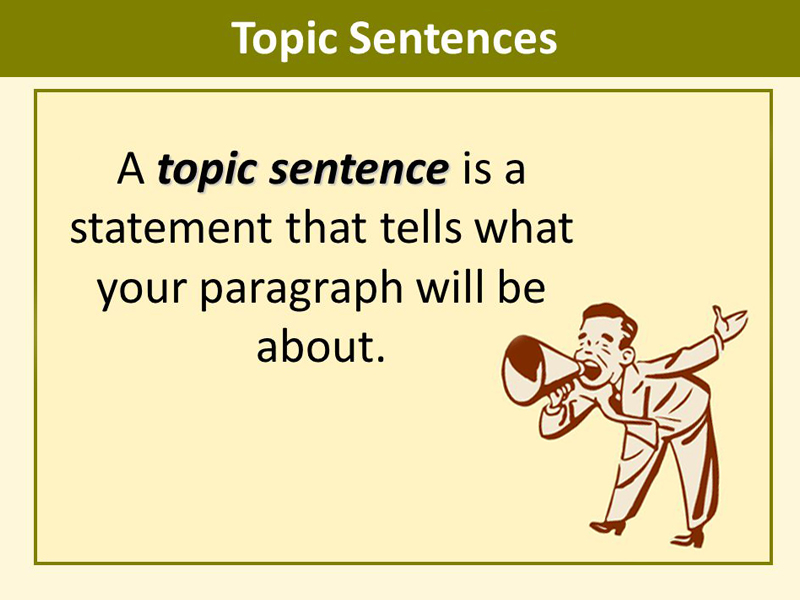 Topic Sentence A Plan For Writing